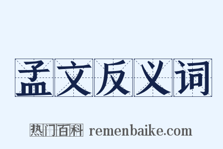 孟文反义词是什么意思的图片